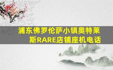 浦东佛罗伦萨小镇奥特莱斯RARE店铺座机电话