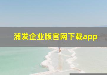 浦发企业版官网下载app