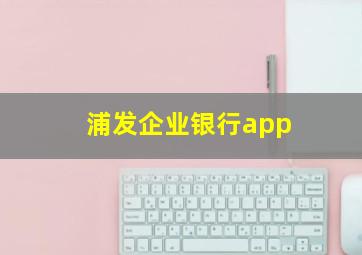 浦发企业银行app