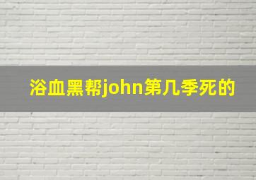 浴血黑帮john第几季死的