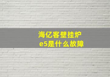 海亿客壁挂炉e5是什么故障