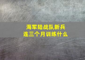 海军陆战队新兵连三个月训练什么