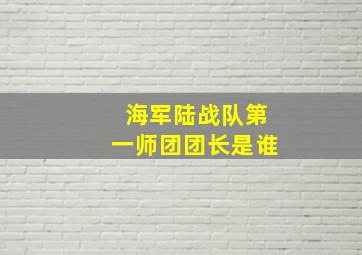 海军陆战队第一师团团长是谁