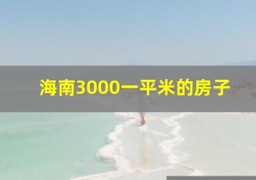 海南3000一平米的房子