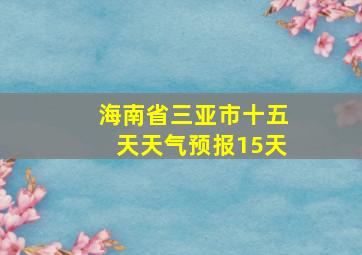 海南省三亚市十五天天气预报15天