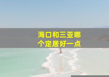 海口和三亚哪个定居好一点