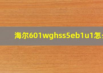 海尔601wghss5eb1u1怎么样