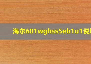 海尔601wghss5eb1u1说明书