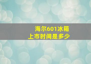 海尔601冰箱上市时间是多少