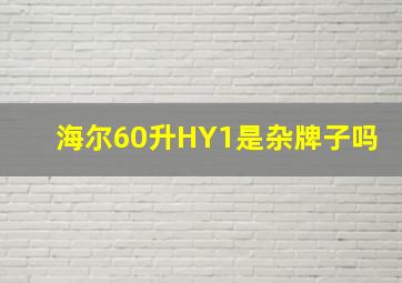 海尔60升HY1是杂牌子吗