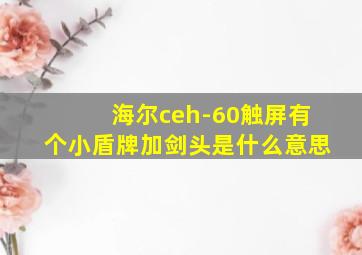 海尔ceh-60触屏有个小盾牌加剑头是什么意思