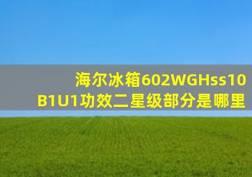 海尔冰箱602WGHss10B1U1功效二星级部分是哪里