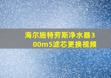 海尔施特劳斯净水器300m5滤芯更换视频