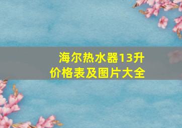 海尔热水器13升价格表及图片大全