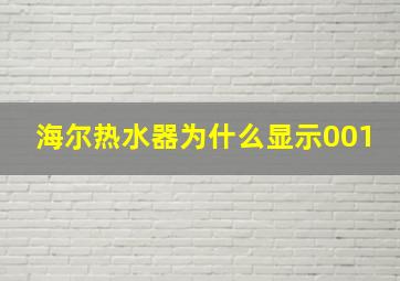 海尔热水器为什么显示001