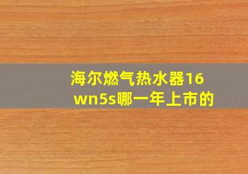 海尔燃气热水器16wn5s哪一年上市的