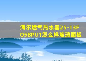 海尔燃气热水器25-13FQ5BPU1怎么样玻璃面板