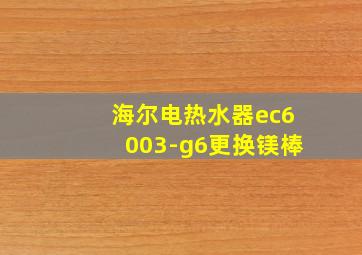 海尔电热水器ec6003-g6更换镁棒