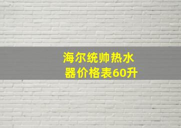 海尔统帅热水器价格表60升