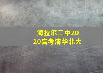 海拉尔二中2020高考清华北大