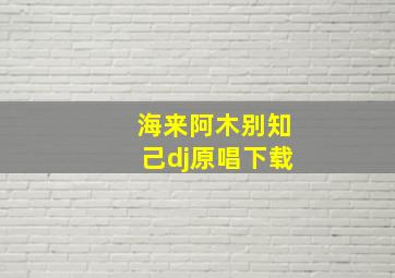 海来阿木别知己dj原唱下载