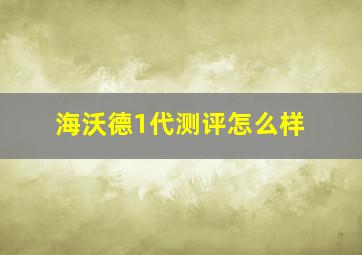 海沃德1代测评怎么样