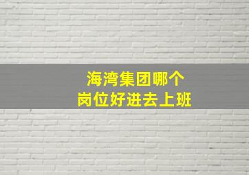 海湾集团哪个岗位好进去上班