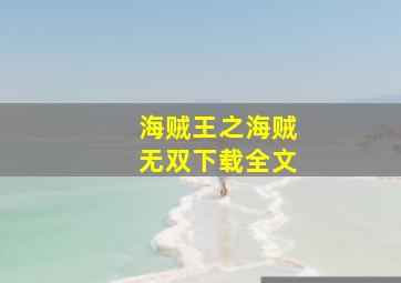 海贼王之海贼无双下载全文