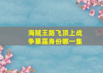 海贼王路飞顶上战争暴露身份哪一集