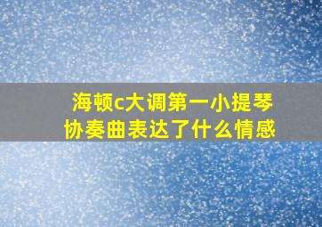 海顿c大调第一小提琴协奏曲表达了什么情感