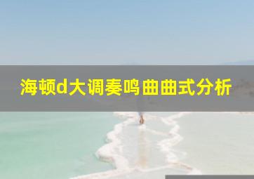 海顿d大调奏鸣曲曲式分析