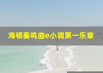 海顿奏鸣曲e小调第一乐章