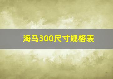 海马300尺寸规格表