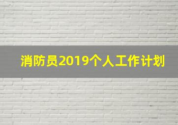 消防员2019个人工作计划