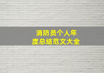 消防员个人年度总结范文大全