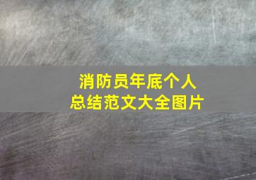 消防员年底个人总结范文大全图片