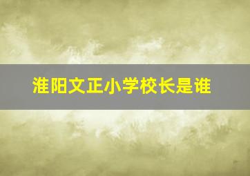 淮阳文正小学校长是谁