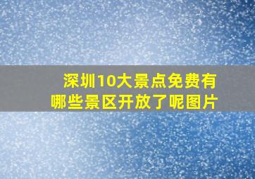 深圳10大景点免费有哪些景区开放了呢图片