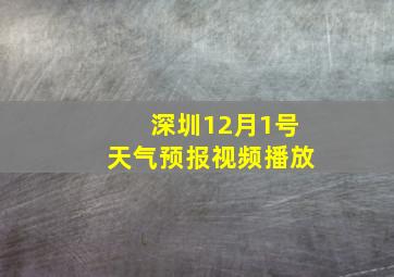 深圳12月1号天气预报视频播放