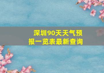 深圳90天天气预报一览表最新查询