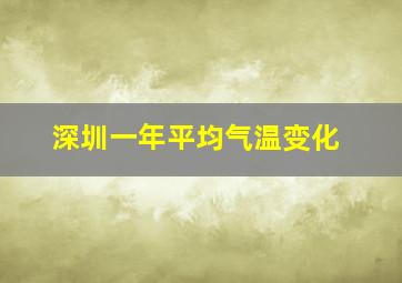 深圳一年平均气温变化