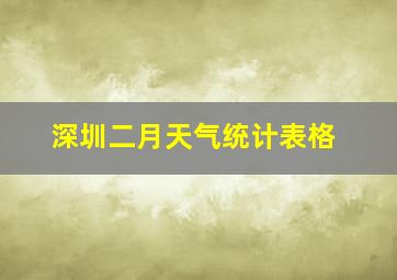 深圳二月天气统计表格