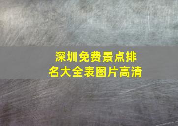 深圳免费景点排名大全表图片高清