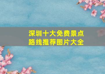 深圳十大免费景点路线推荐图片大全