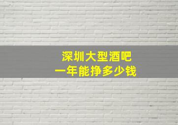 深圳大型酒吧一年能挣多少钱