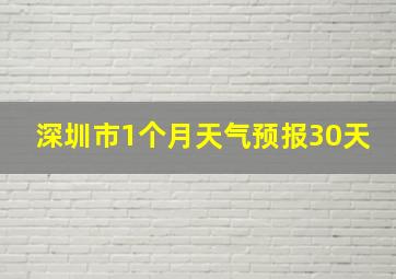 深圳市1个月天气预报30天