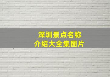 深圳景点名称介绍大全集图片