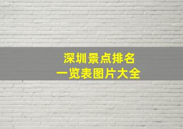 深圳景点排名一览表图片大全