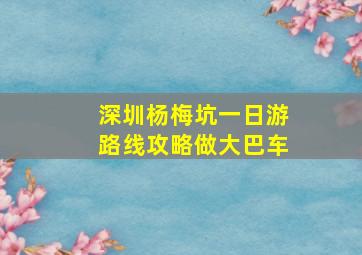 深圳杨梅坑一日游路线攻略做大巴车