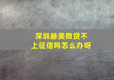 深圳赫美微贷不上征信吗怎么办呀